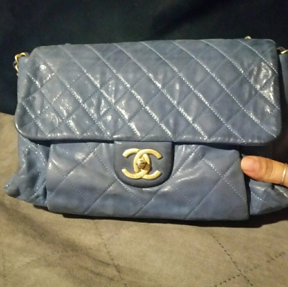 Blue Chanel handbag